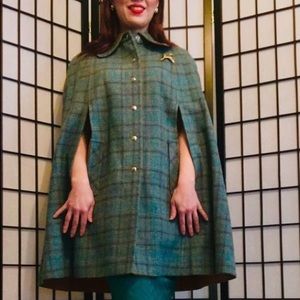 Vintage Pendleton Plaid Wool Cape and Skirt Set